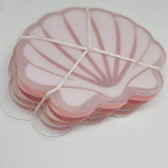 Coco + Lola Pink sea shell coasters new set of 4 - Picture 2 of 6